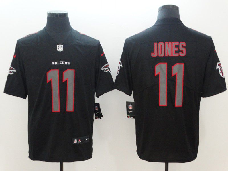 Men Atlanta Falcons 11 Jones Nike Fashion Impact Black Color Rush Limited NFL Jerseys